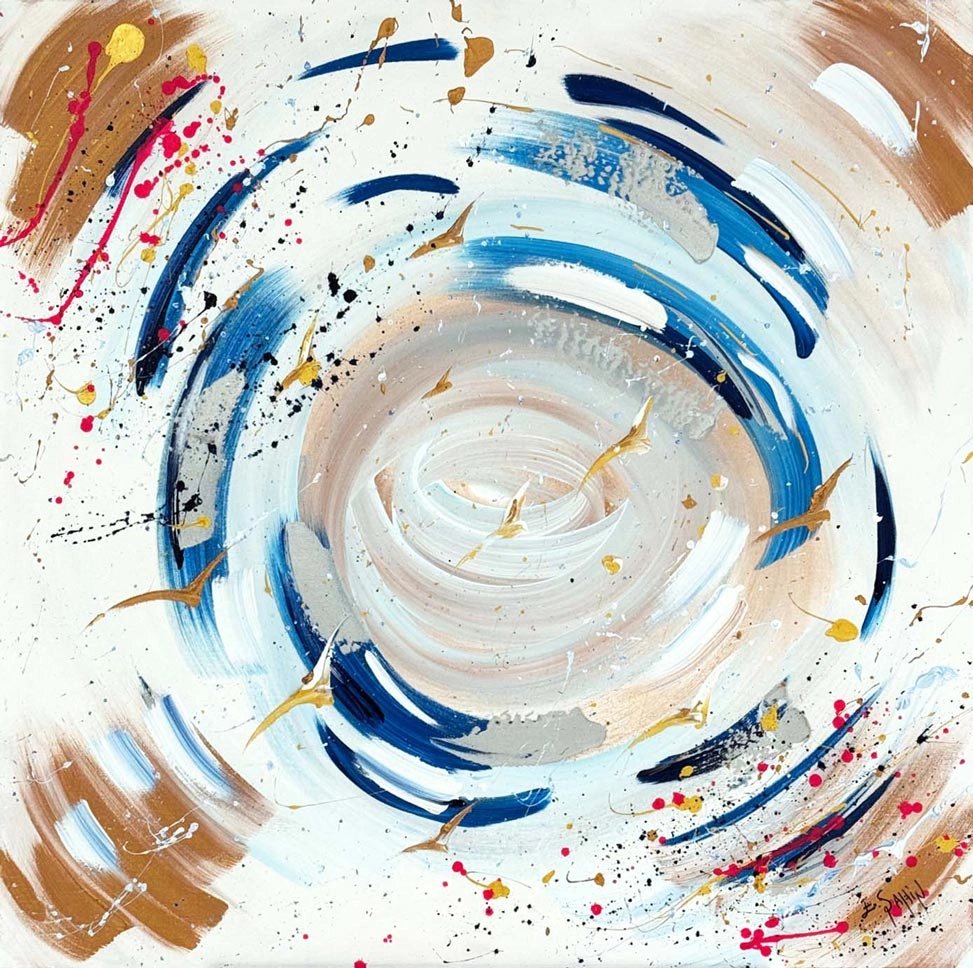 Mavi Girdap Yağlı Boya Tablosu