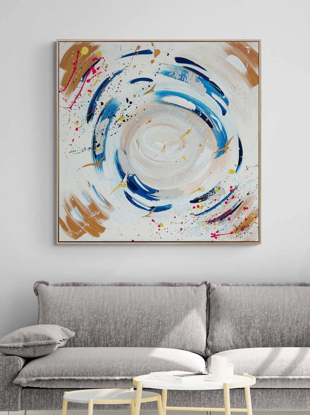 Mavi Girdap Yağlı Boya Tablosu