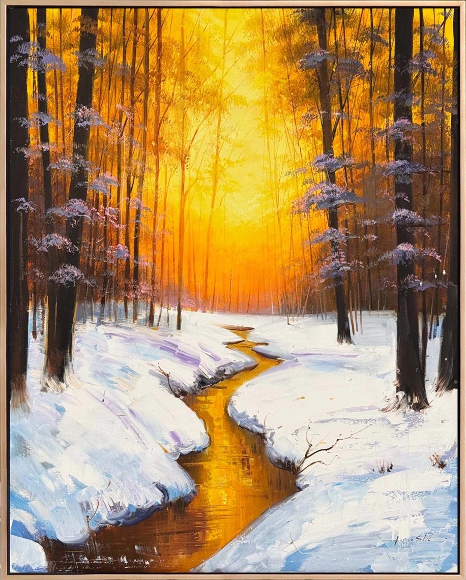 Kışın Altın Saati Yağlı Boya Tablosu