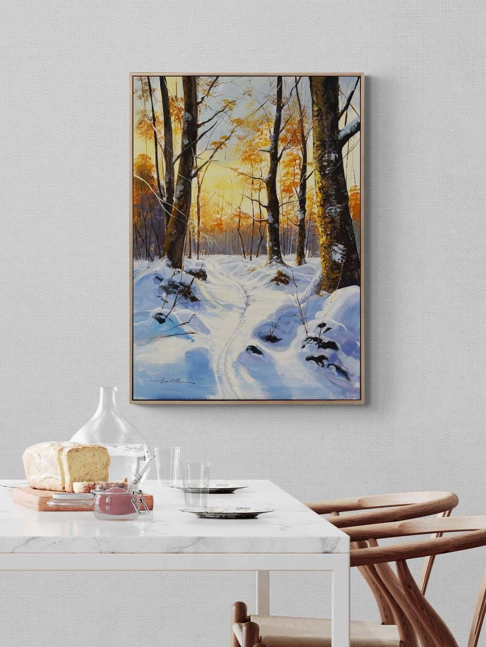 Kar Yansıması Yağlı Boya Tablosu