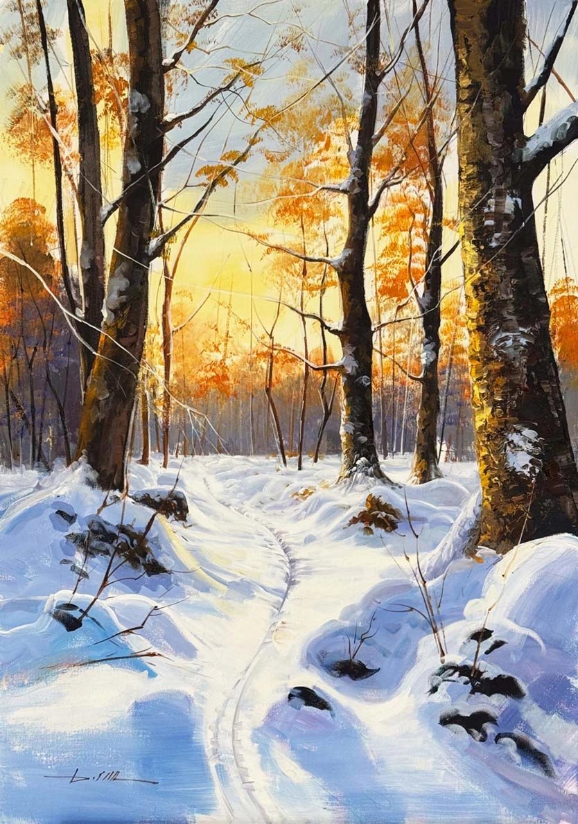 Kar Yansıması Yağlı Boya Tablosu