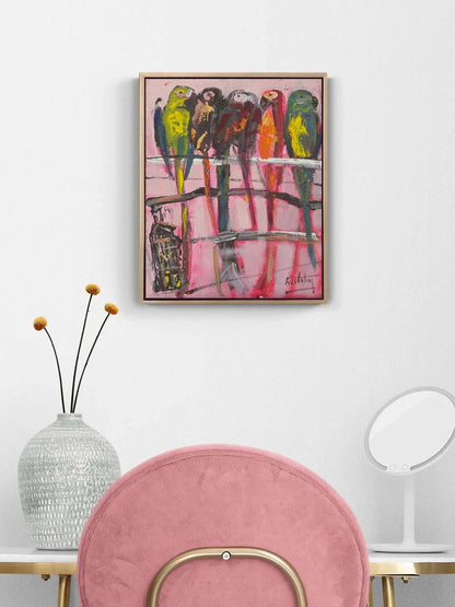 Sessiz Papağanlar Yağlı Boya Tablosu