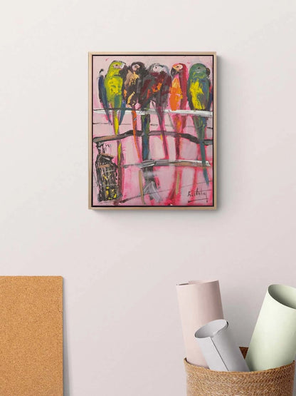 Sessiz Papağanlar Yağlı Boya Tablosu