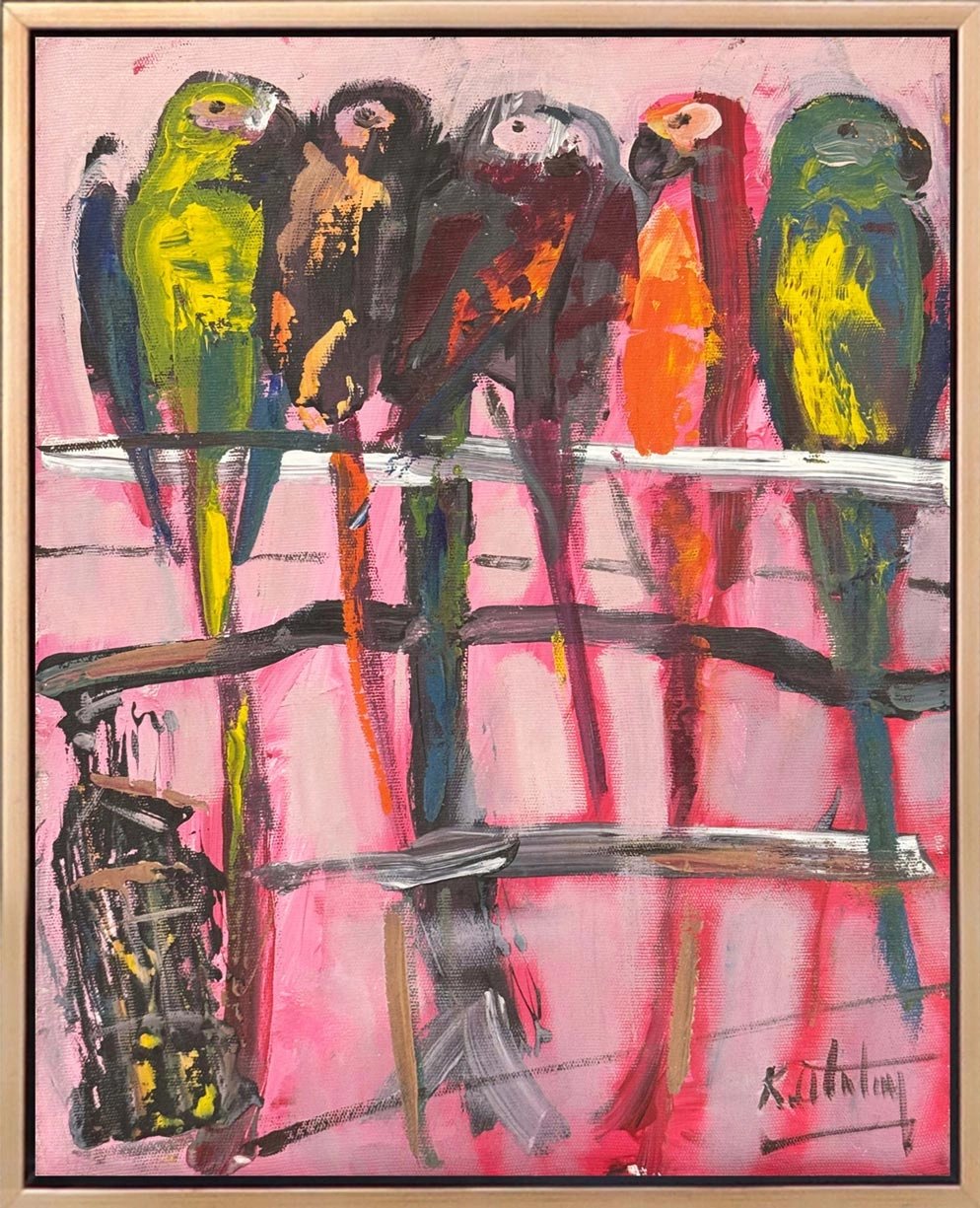 Sessiz Papağanlar Yağlı Boya Tablosu