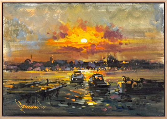 Gün Işığında Boğaz Yağlı Boya Tablosu