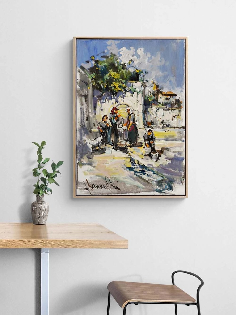 Köy Çeşmesi Yağlı Boya Tablosu