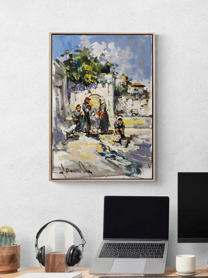 Köy Çeşmesi Yağlı Boya Tablosu