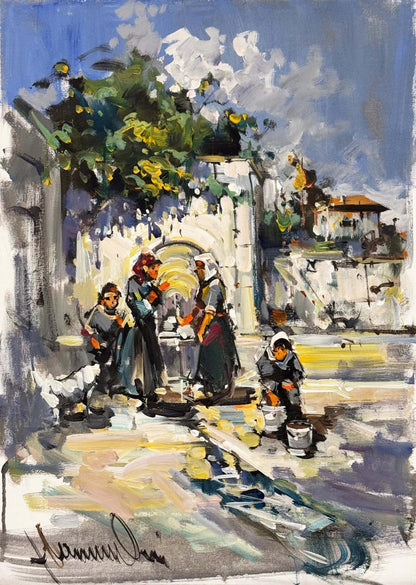 Köy Çeşmesi Yağlı Boya Tablosu