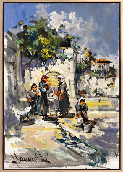 Köy Çeşmesi Yağlı Boya Tablosu