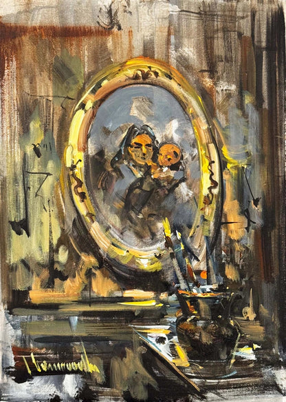 Çerçevede Hatıralar Yağlı Boya Tablosu
