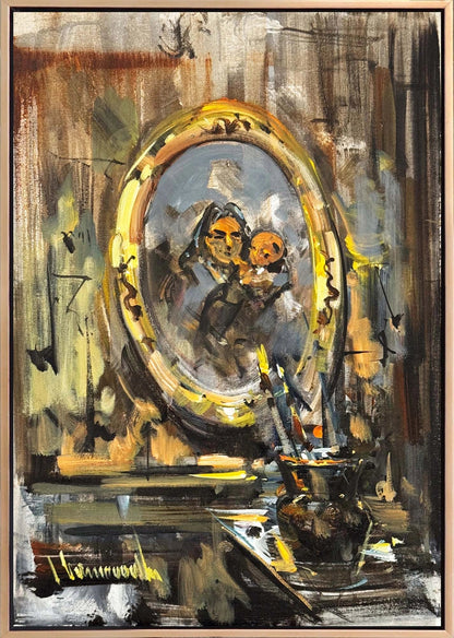 Çerçevede Hatıralar Yağlı Boya Tablosu