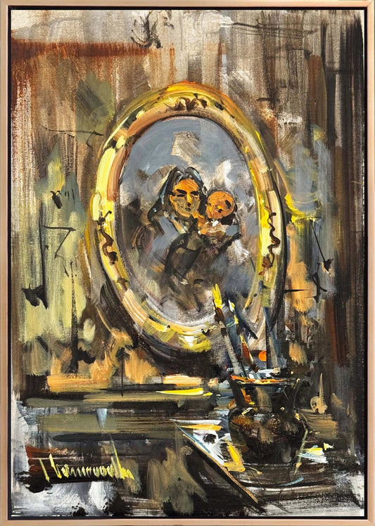 Çerçevede Hatıralar Yağlı Boya Tablosu