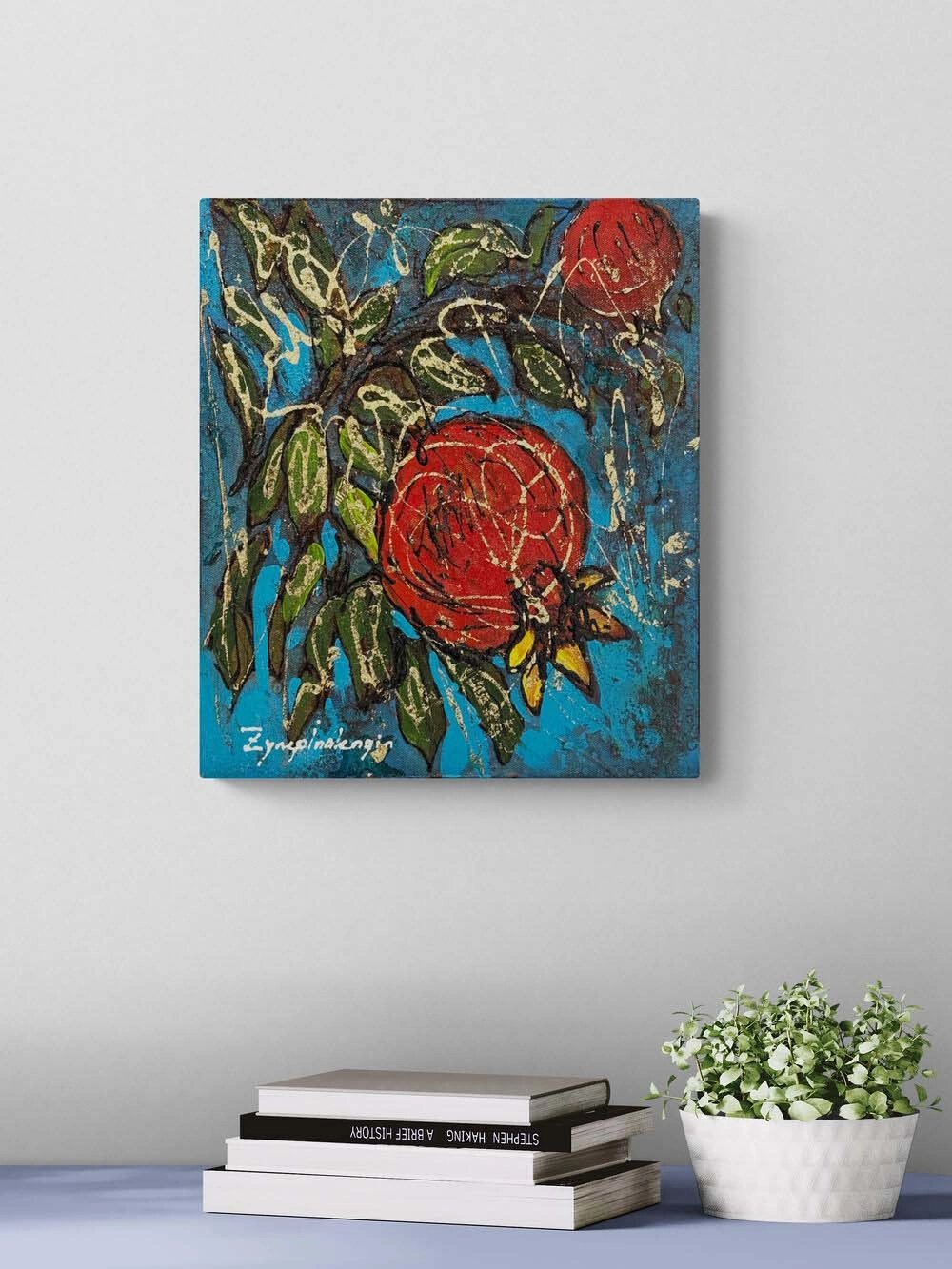 Dalında Narlar Yağlı Boya Tablosu