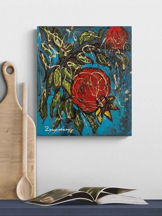 Dalında Narlar Yağlı Boya Tablosu