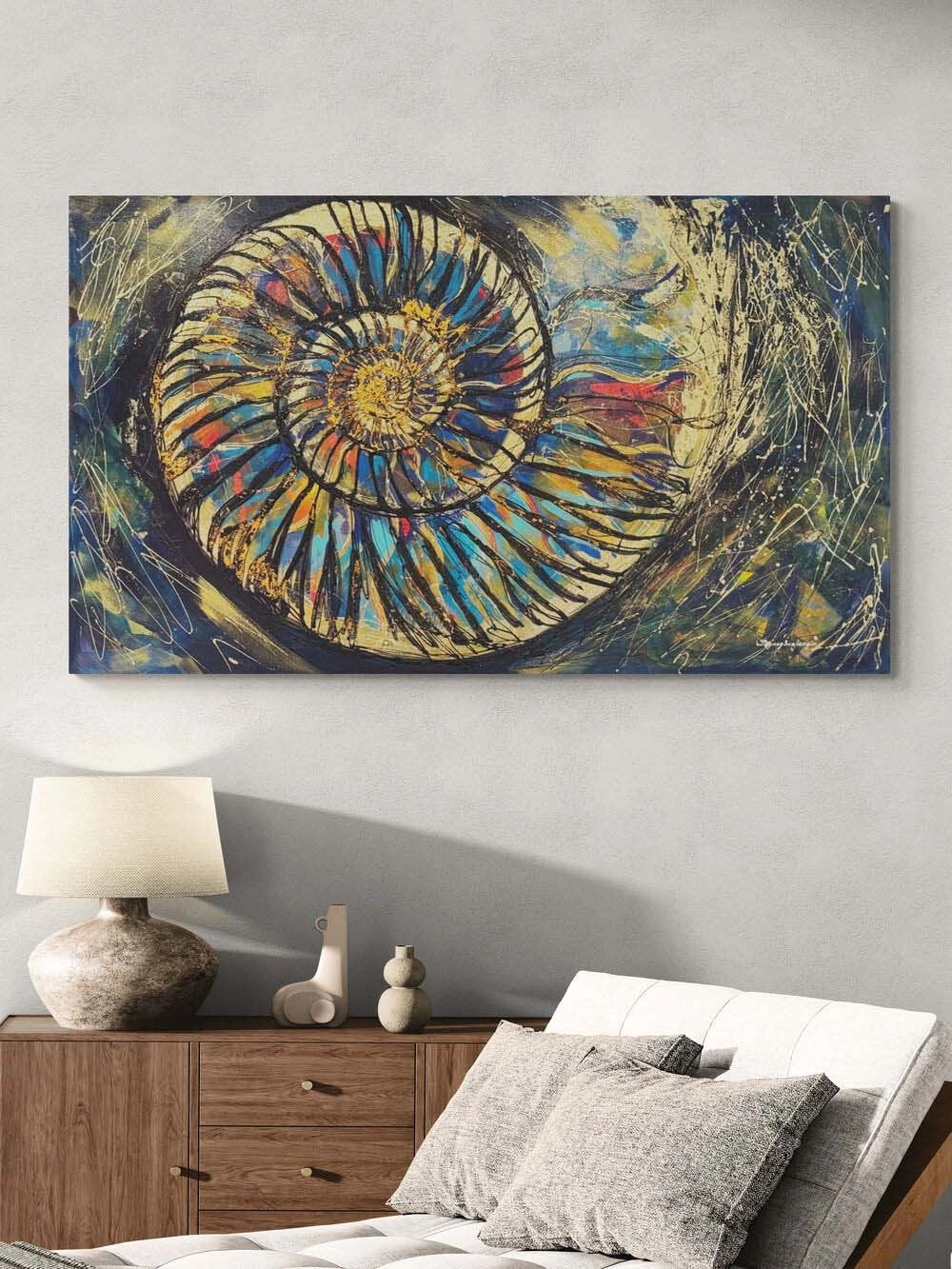 Soyut Fosil Yağlı Boya Tablosu