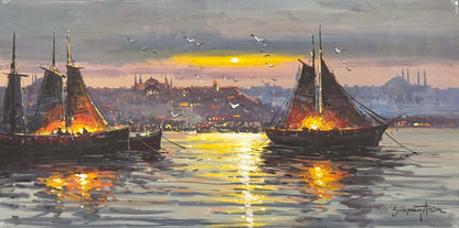 Boğazın Hikayesi Yağlı Boya Tablosu