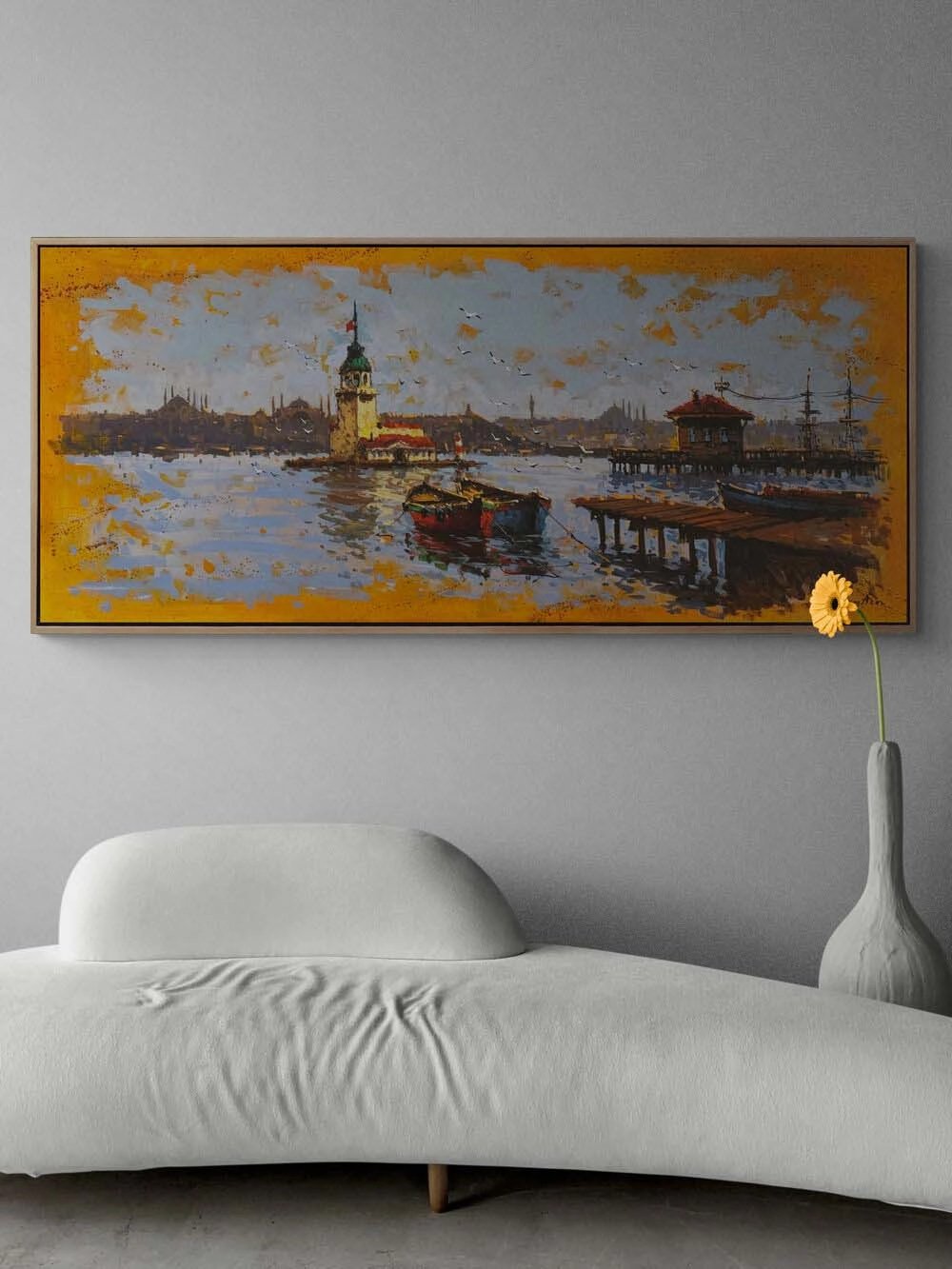 Salacak'ta İskele Yağlı Boya Tablosu