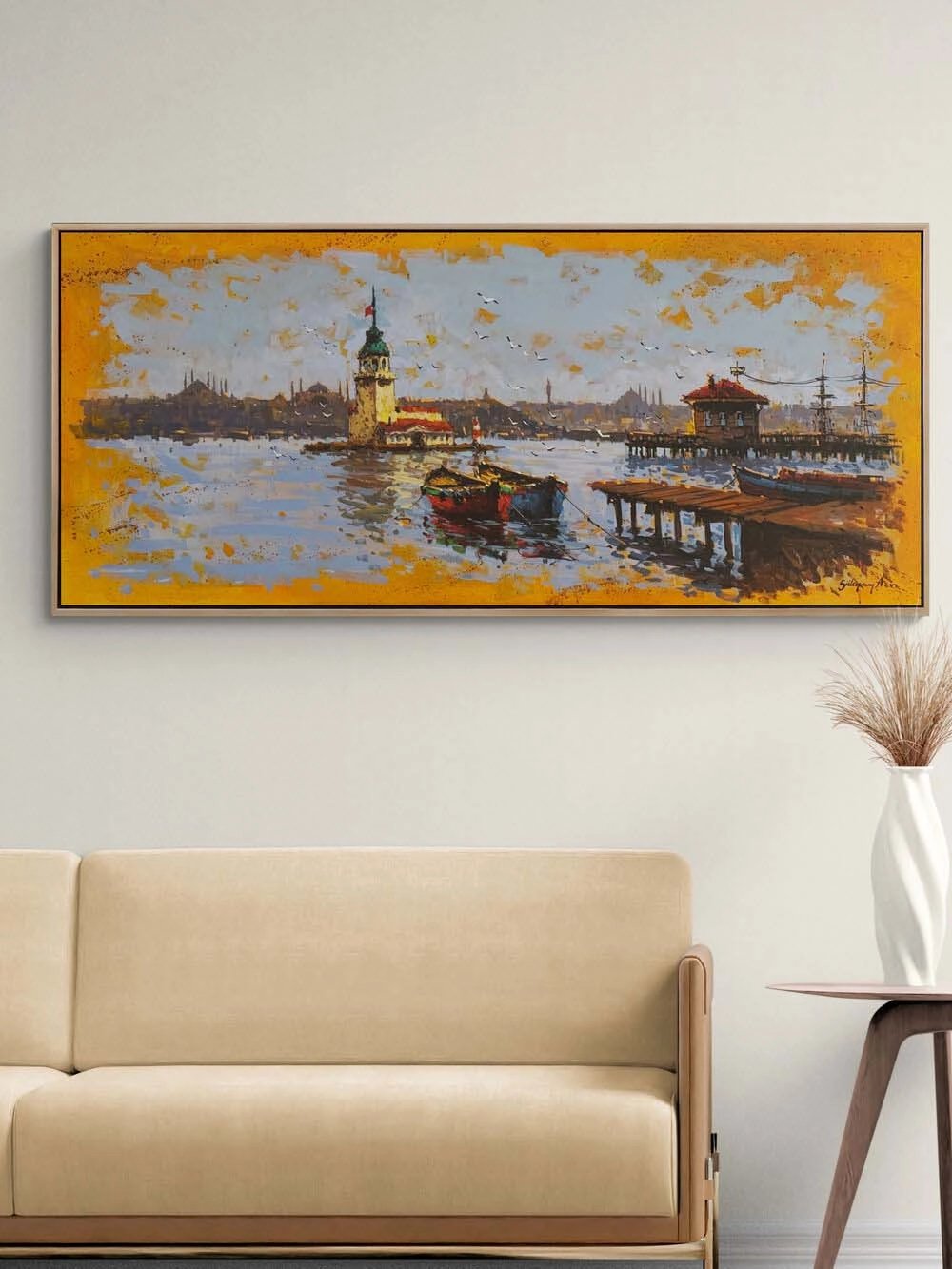 Salacak'ta İskele Yağlı Boya Tablosu