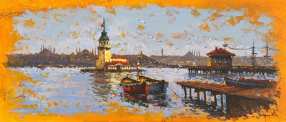 Salacak'ta İskele Yağlı Boya Tablosu