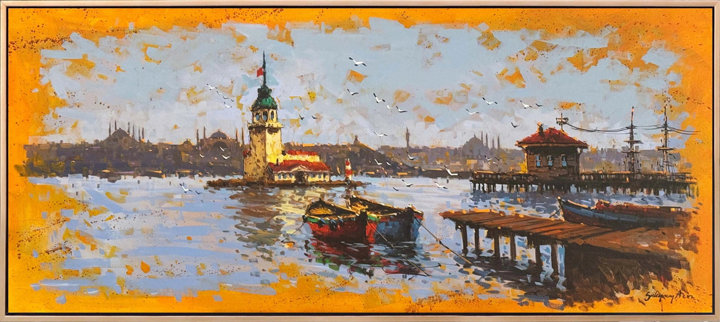 Salacak'ta İskele Yağlı Boya Tablosu