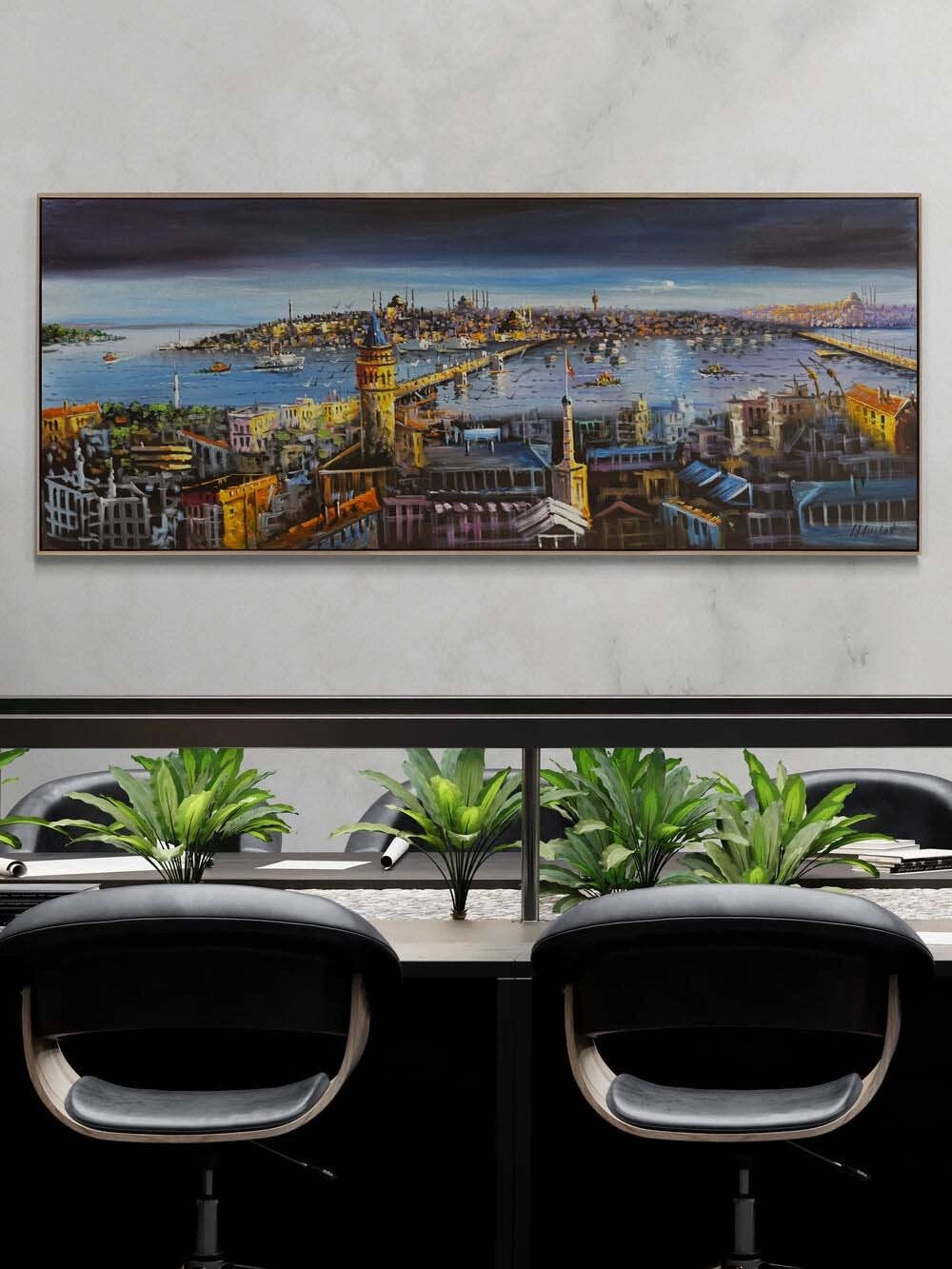 İstanbul’da Mavi Saat Yağlı Boya Tablosu