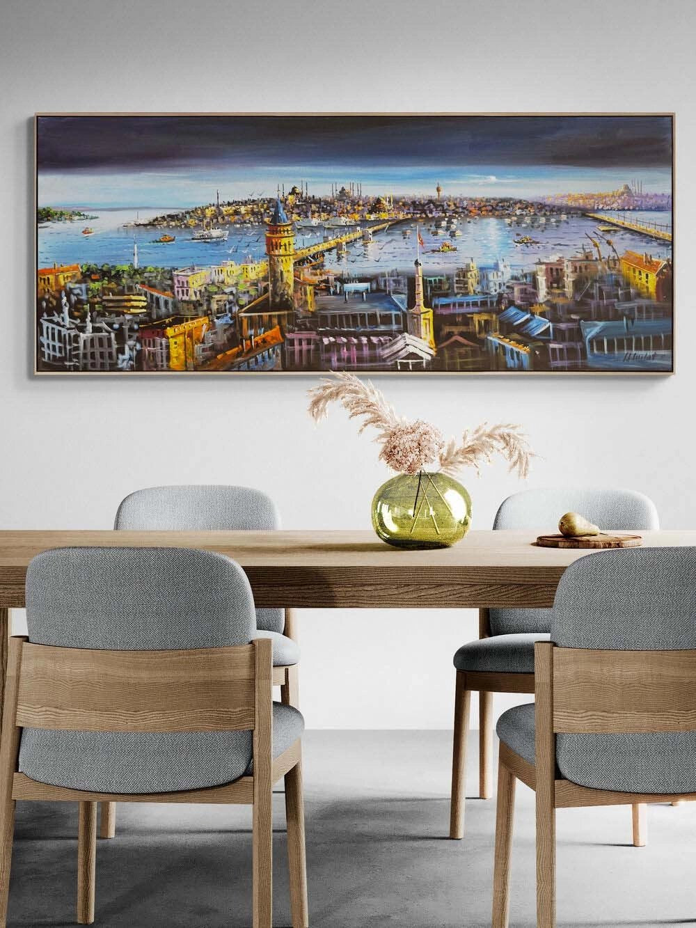 İstanbul’da Mavi Saat Yağlı Boya Tablosu