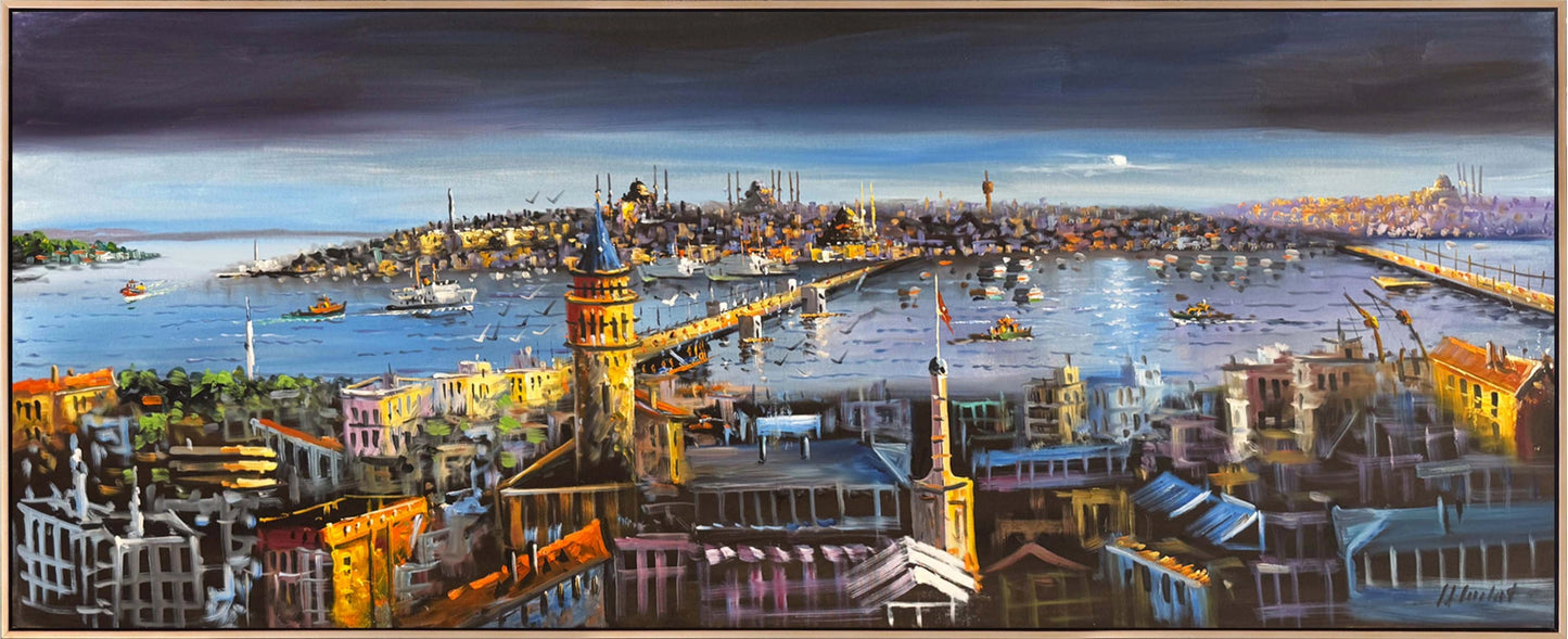 İstanbul’da Mavi Saat Yağlı Boya Tablosu