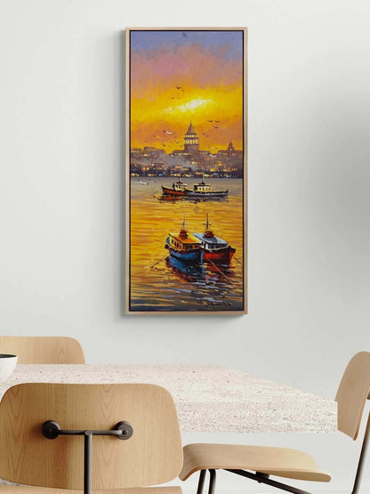 Akşamın Altın İzleri Yağlı Boya Tablosu