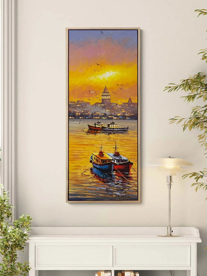 Akşamın Altın İzleri Yağlı Boya Tablosu