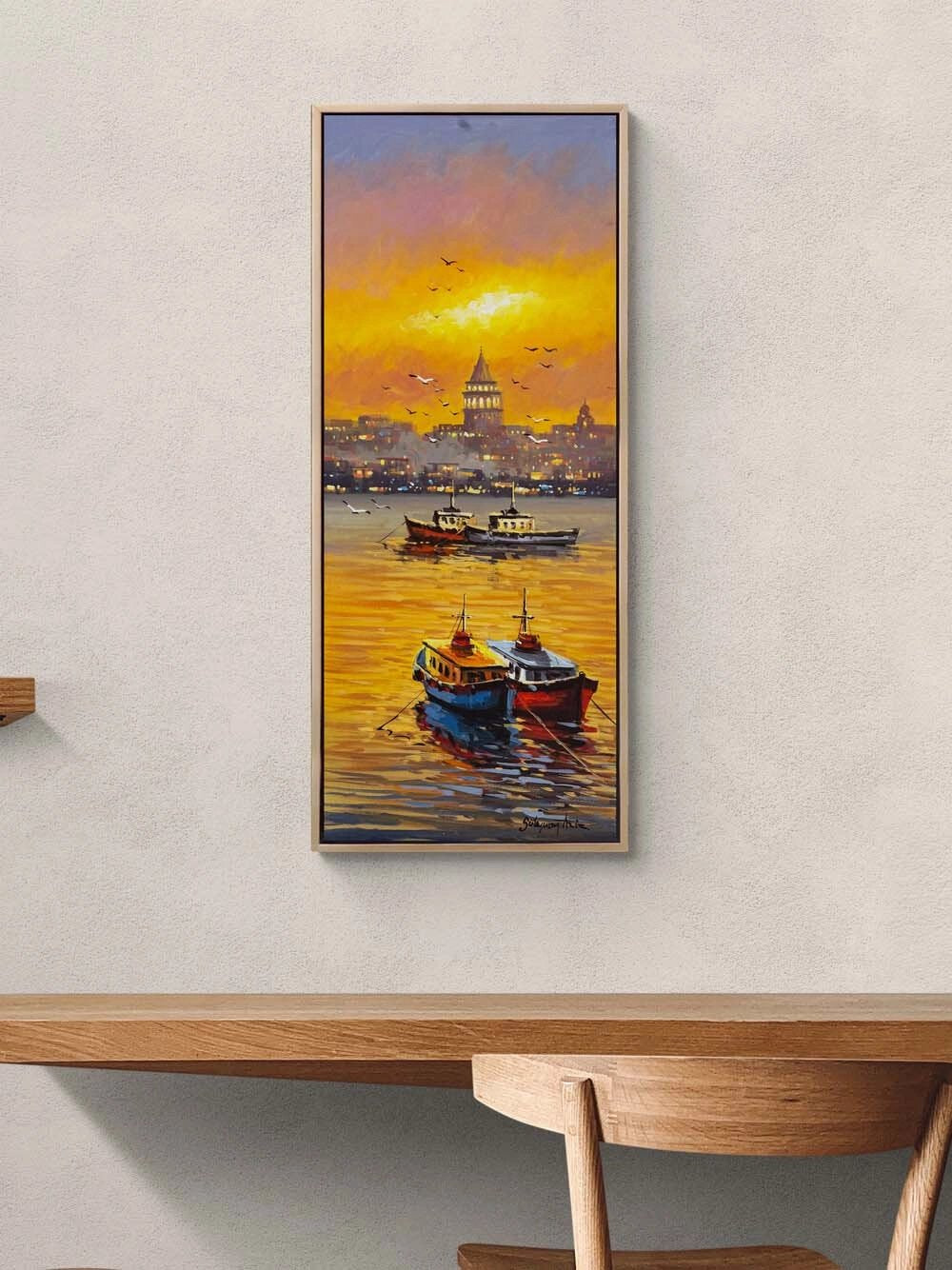 Akşamın Altın İzleri Yağlı Boya Tablosu