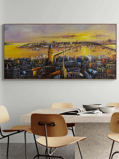 Suda Çizilen İstanbul Yağlı Boya Tablosu