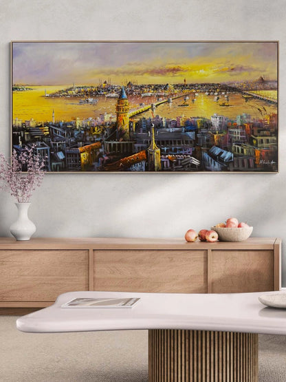Suda Çizilen İstanbul Yağlı Boya Tablosu
