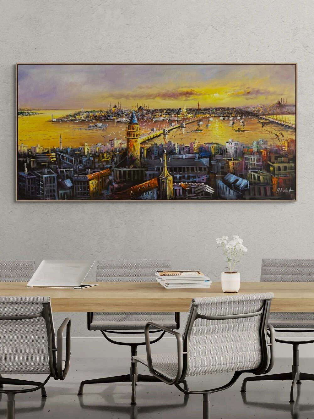 Suda Çizilen İstanbul Yağlı Boya Tablosu