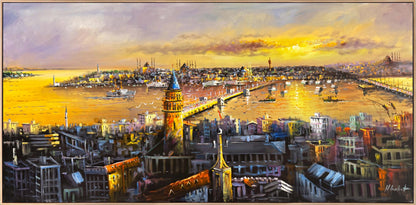 Suda Çizilen İstanbul Yağlı Boya Tablosu