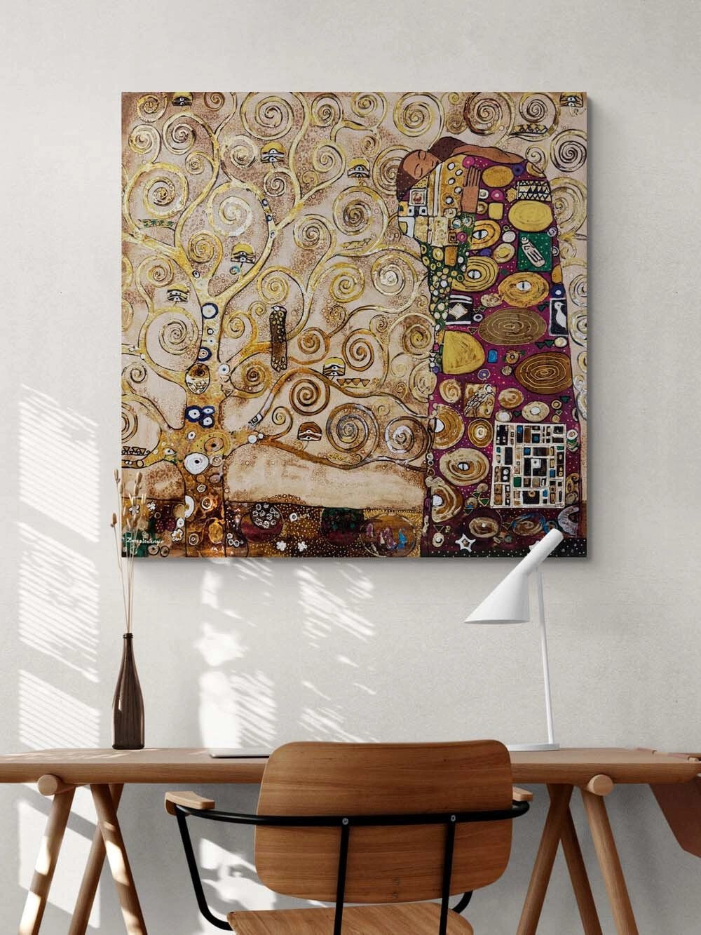 Altın Hayat Ağacı Yağlı Boya Tablosu