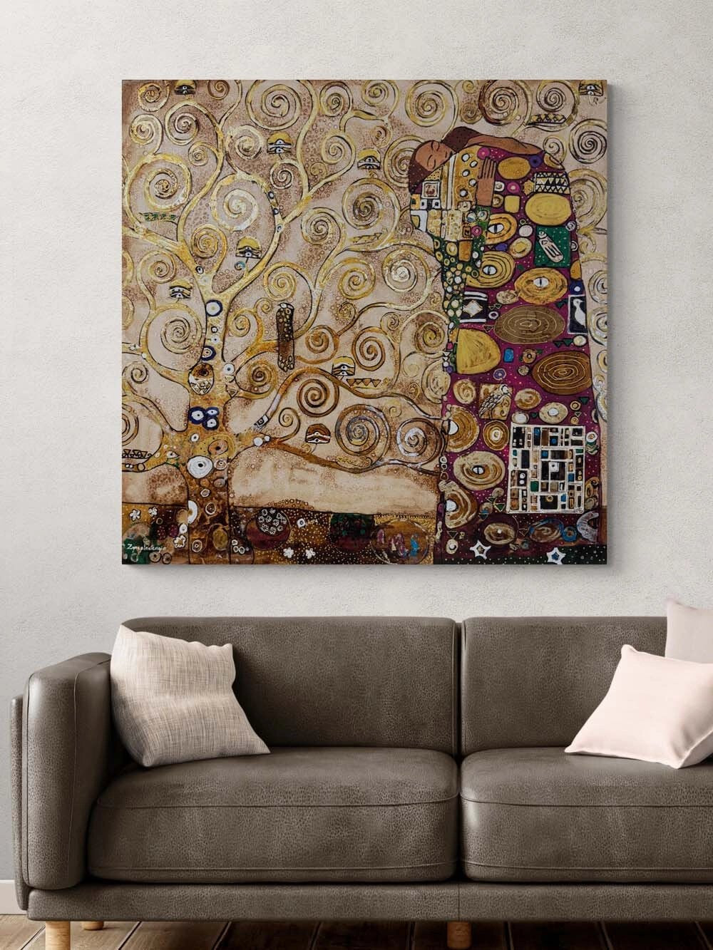 Altın Hayat Ağacı Yağlı Boya Tablosu