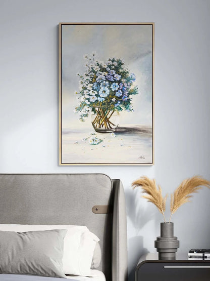 Cam Vazoda Papatyalar Yağlı Boya Tablosu