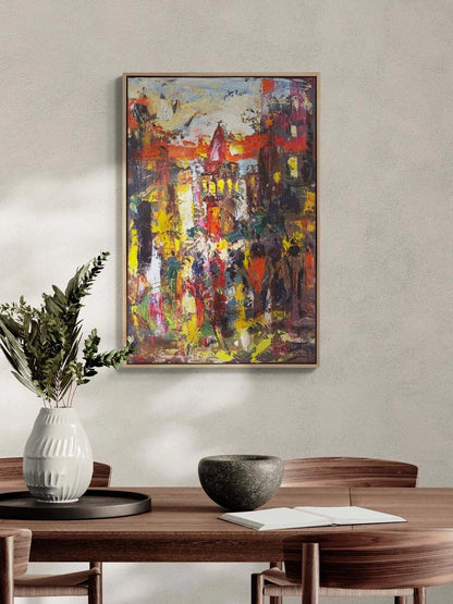 Rengarenk Galata Yağlı Boya Tablosu