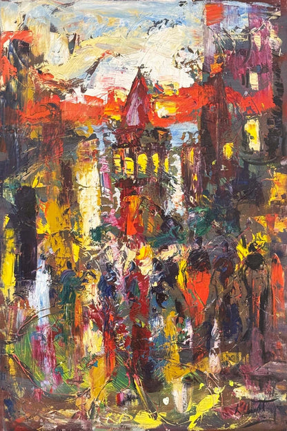 Rengarenk Galata Yağlı Boya Tablosu