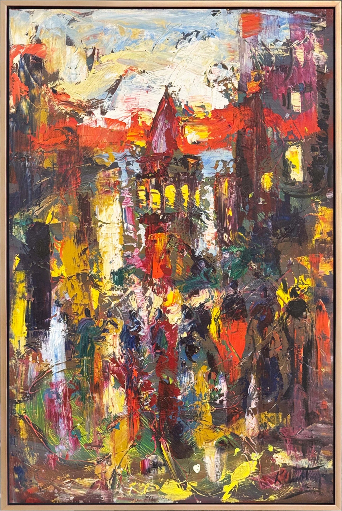 Rengarenk Galata Yağlı Boya Tablosu