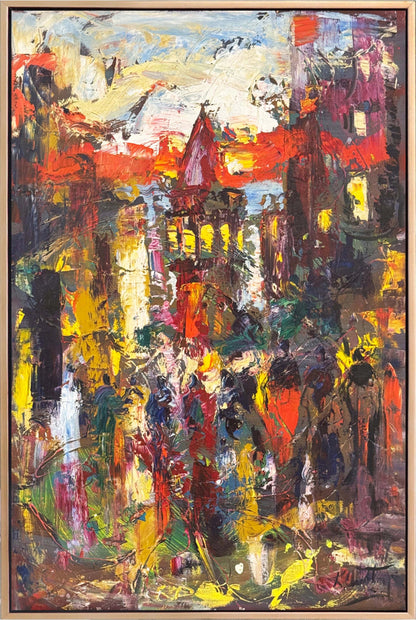 Rengarenk Galata Yağlı Boya Tablosu