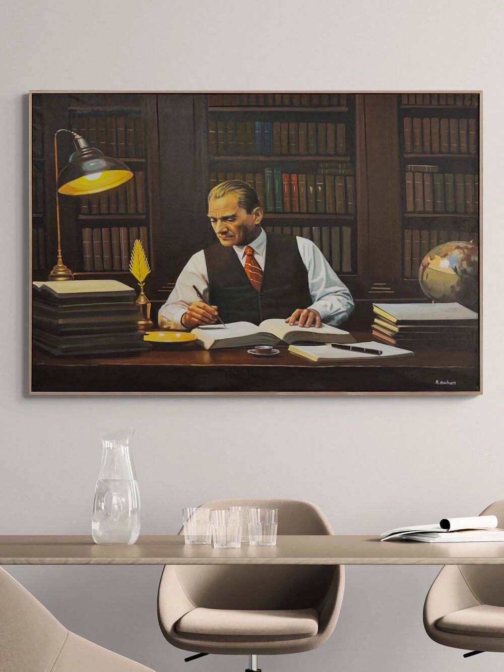 Fikrin Gücü Atatürk Yağlı Boya Tablosu