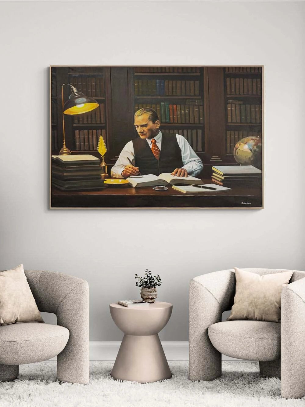 Fikrin Gücü Atatürk Yağlı Boya Tablosu