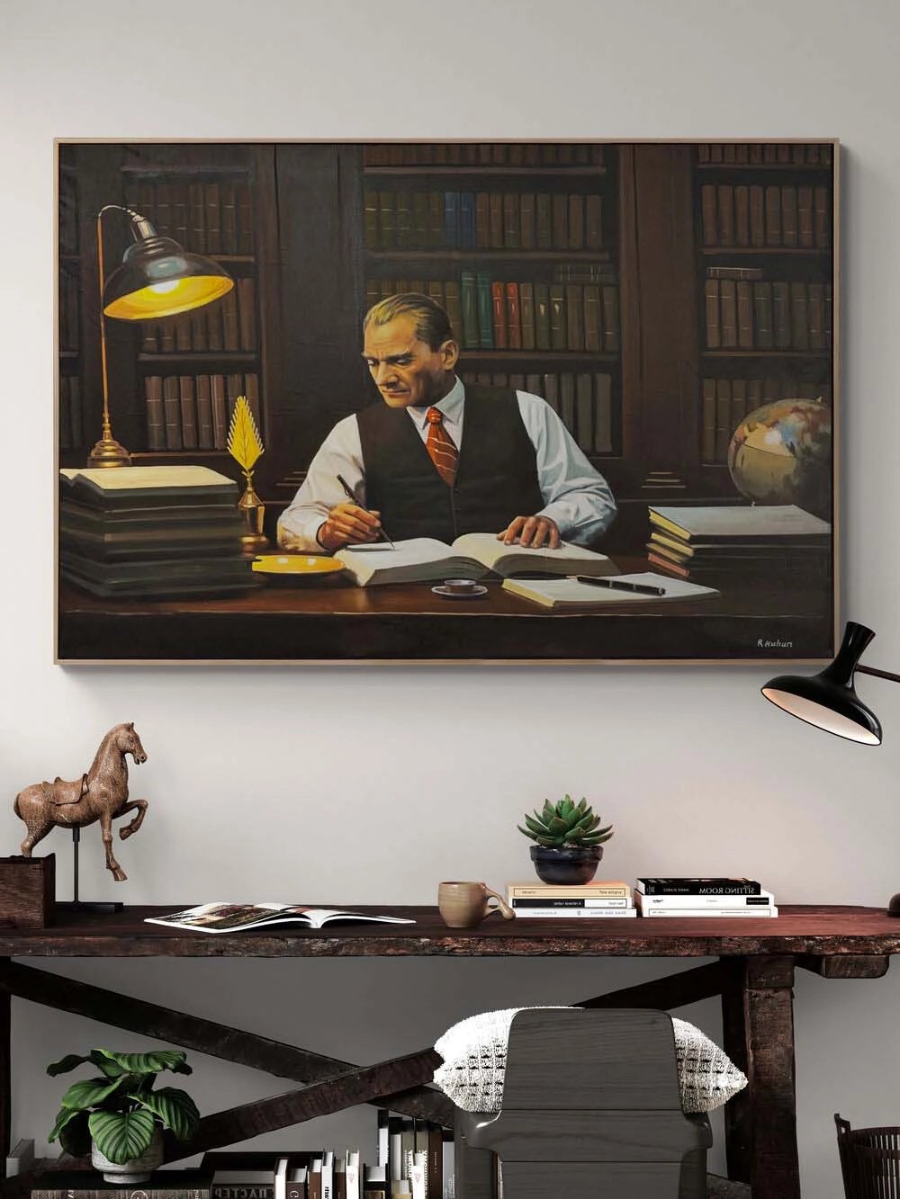 Fikrin Gücü Atatürk Yağlı Boya Tablosu