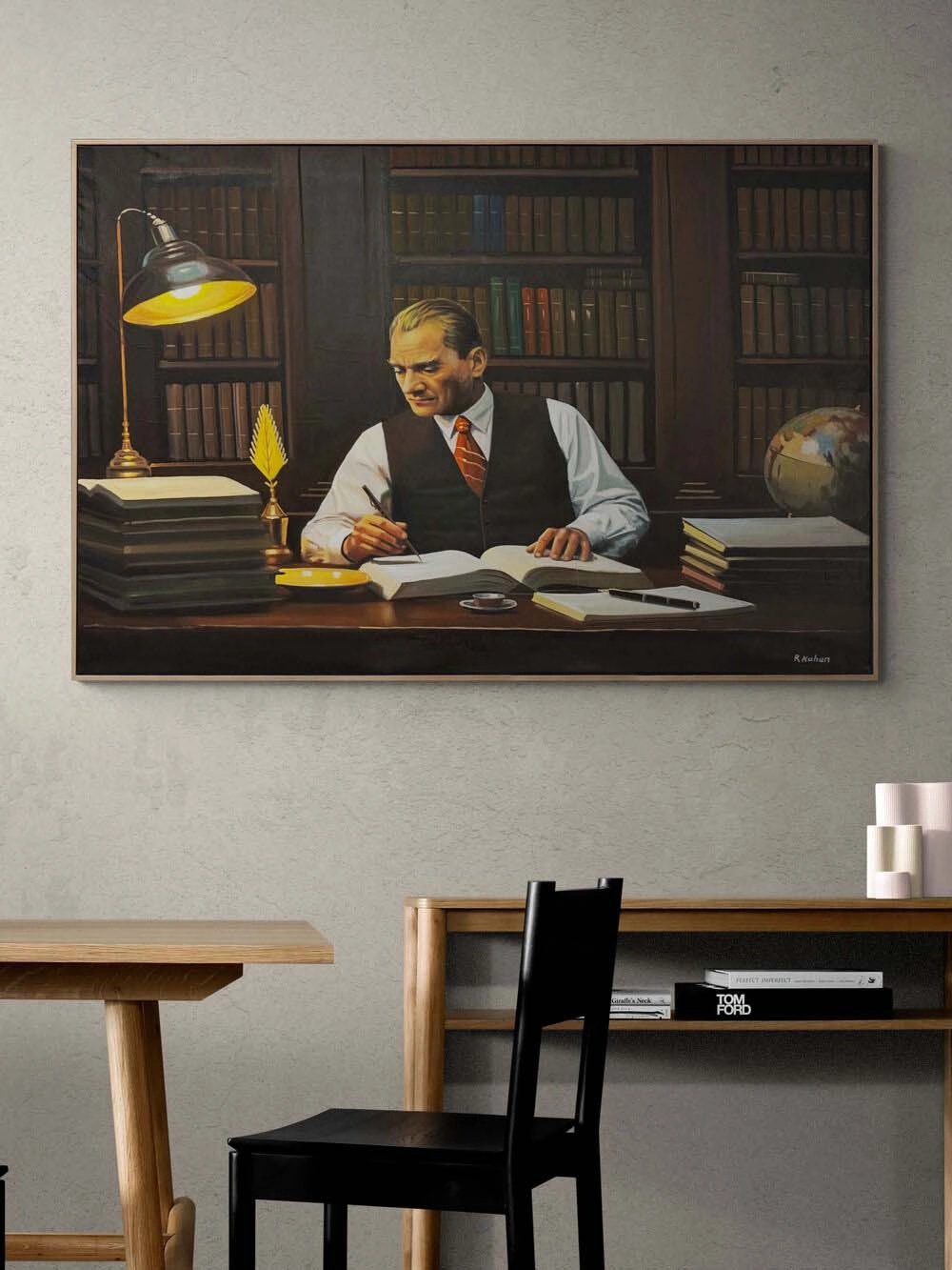 Fikrin Gücü Atatürk Yağlı Boya Tablosu