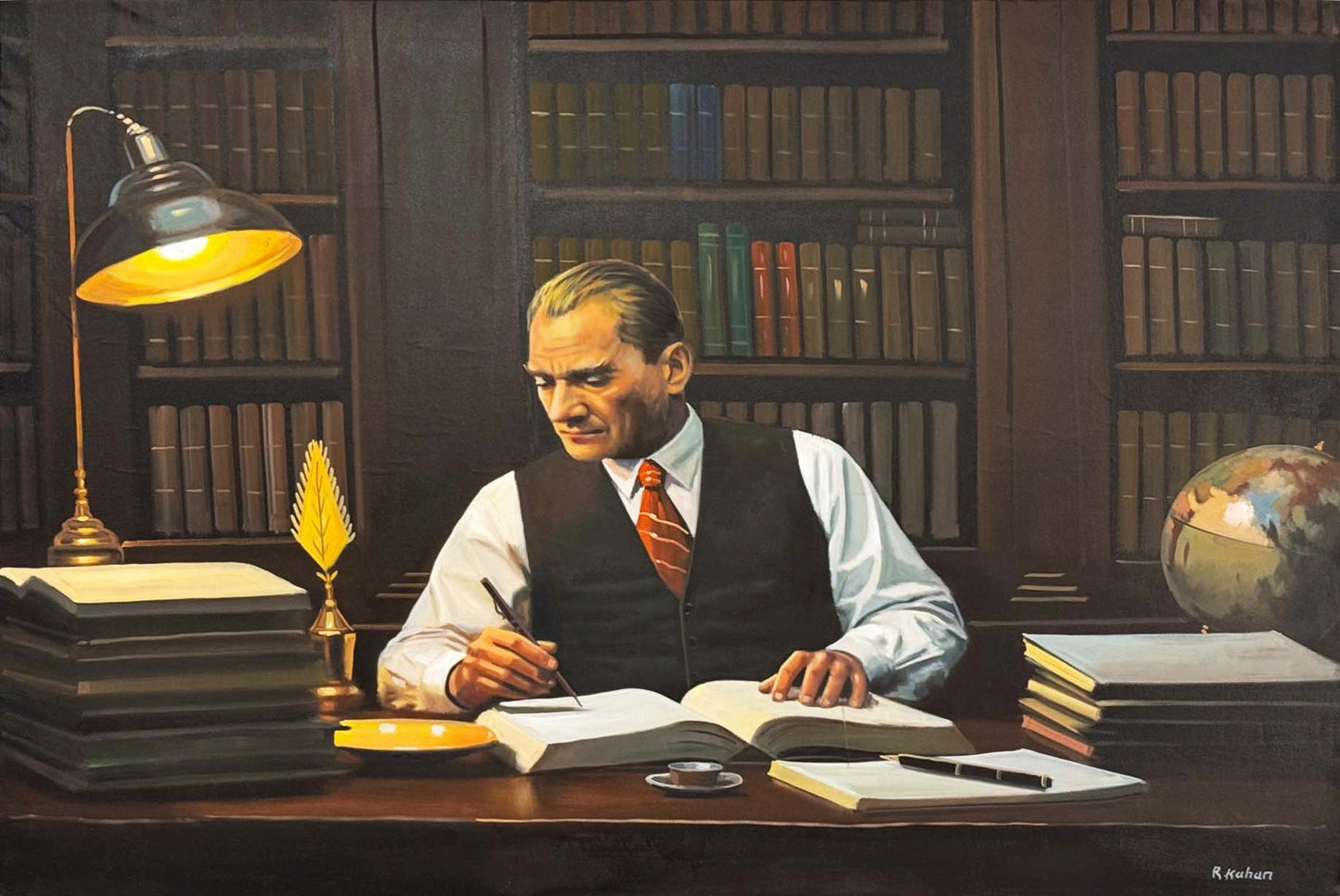 Fikrin Gücü Atatürk Yağlı Boya Tablosu