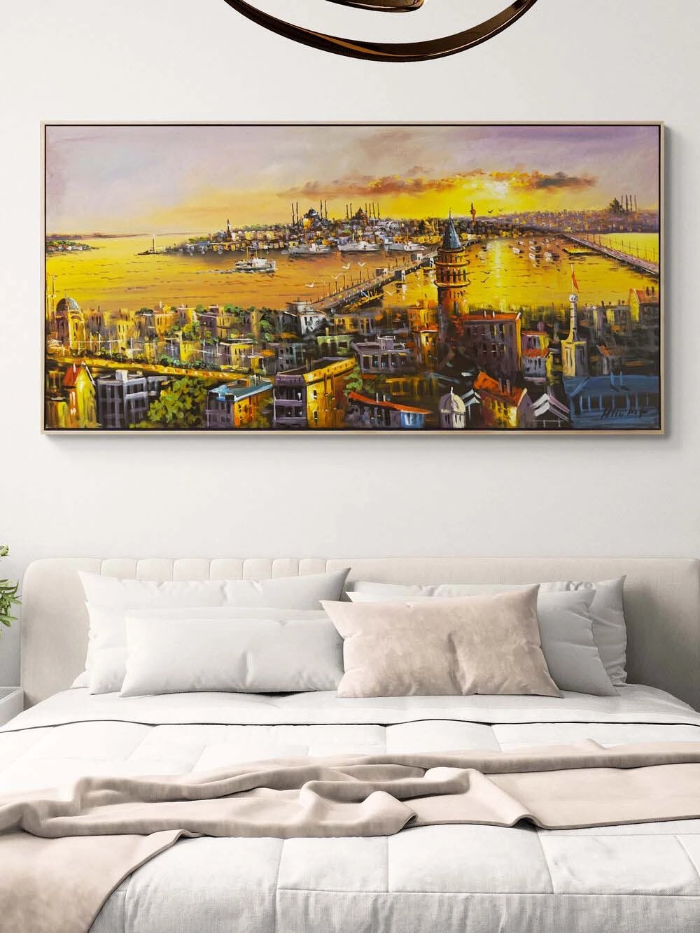 İstanbul’da Sessiz Bir Akşam Yağlı Boya Tablosu