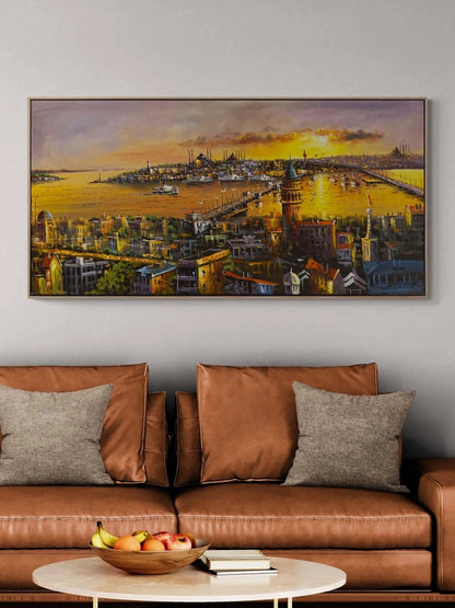 İstanbul’da Sessiz Bir Akşam Yağlı Boya Tablosu