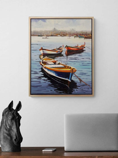 Sulara Düşen Işık Yağlı Boya Tablosu