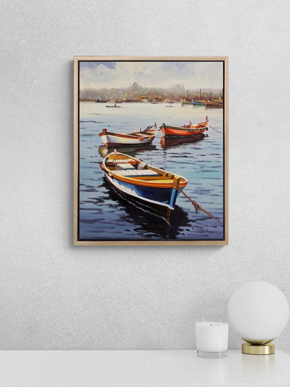 Sulara Düşen Işık Yağlı Boya Tablosu